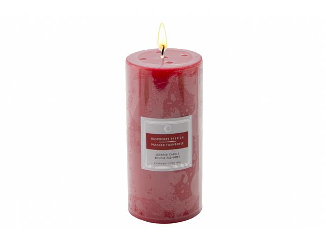 2.75" X 6" SCENTED PILLAR CANDLE (RASPBERRY PASSION) (6/DISP)